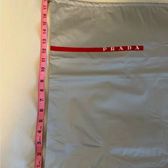 2 Silver Nylon Prada Shoe Bags - Picture 3 of 9